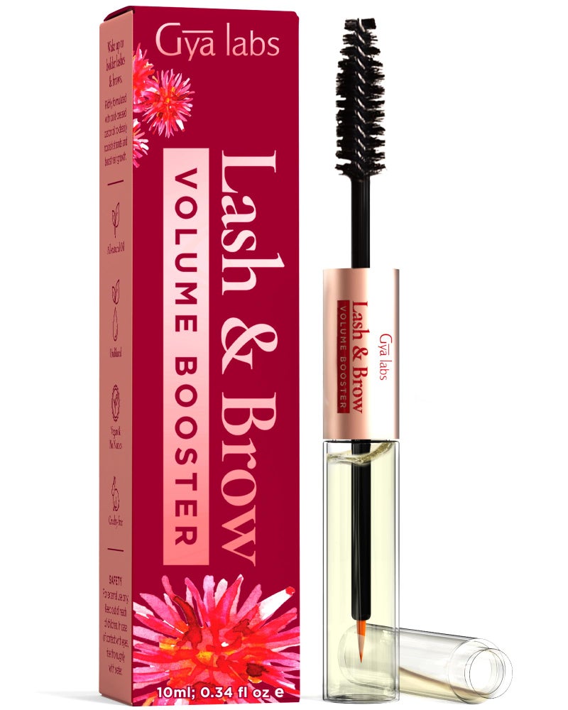 Gya Labs Lash and Brow Oil - 100% Pure Natual Organic Castor Oil Eyelash & Eyebrow Serum for Fuller-looking Lashes & Brows (0.34 Fl Oz) - Image 1