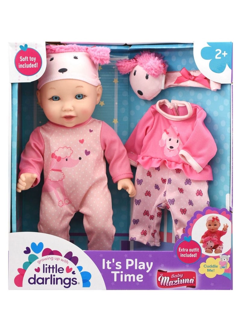 Baby Maziuna Little Darlings It's Play Time 12" Doll With Accessories  - Image 1