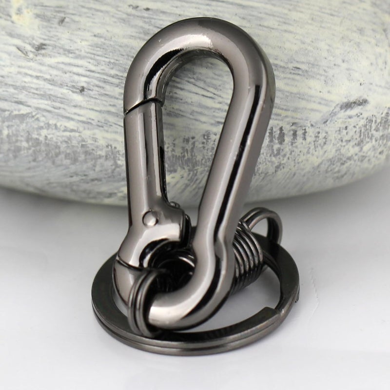 Retro Style Simple Strong Carabiner Shape Keychain - Black - Image 4