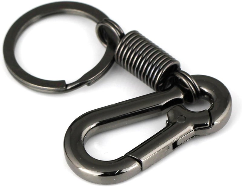 Retro Style Simple Strong Carabiner Shape Keychain - Black - Image 1
