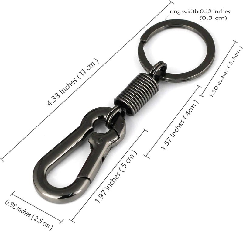 Retro Style Simple Strong Carabiner Shape Keychain - Black - Image 2