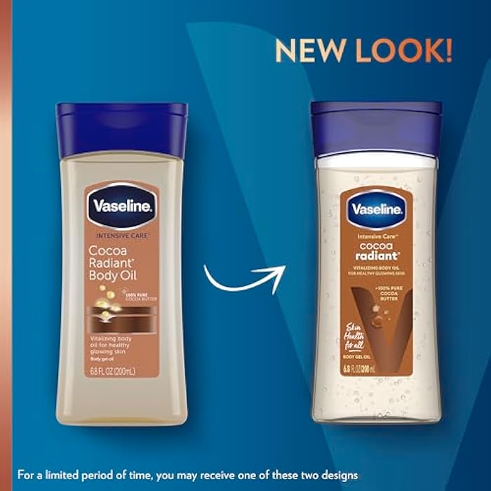 Vaseline Intensive Care Body Gel Oil, Cocoa Radiant, 6.8 oz,Transparent - Package May Vary - Image 3