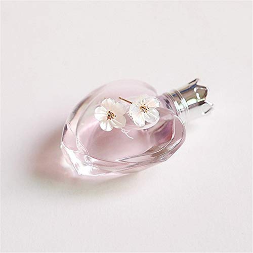 Dtja CZ Shell Pearl Flower Stud Earrings for Women Girls 925 Sterling Silver 14k Gold Plated Hypoallergenic Crystal Cute Small Floral Statement Cartilage Tragus Post Fashion Birthday Wedding Jewelry - Image 5
