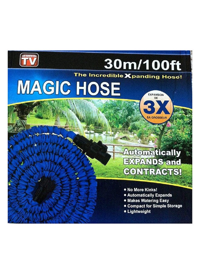 Generic - خرطوم سحري قابل للتوسيع 100 قدم مزود بفوهة بخاخ لون أزرق - Image 1