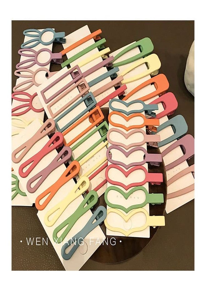 VSAKSH Multicolor Matte Plastic Hair Barrettes Alligator Hair Clips for Women and Girls Hair Accessories (Random Design/Random Color, Pack Of 4) - Image 1