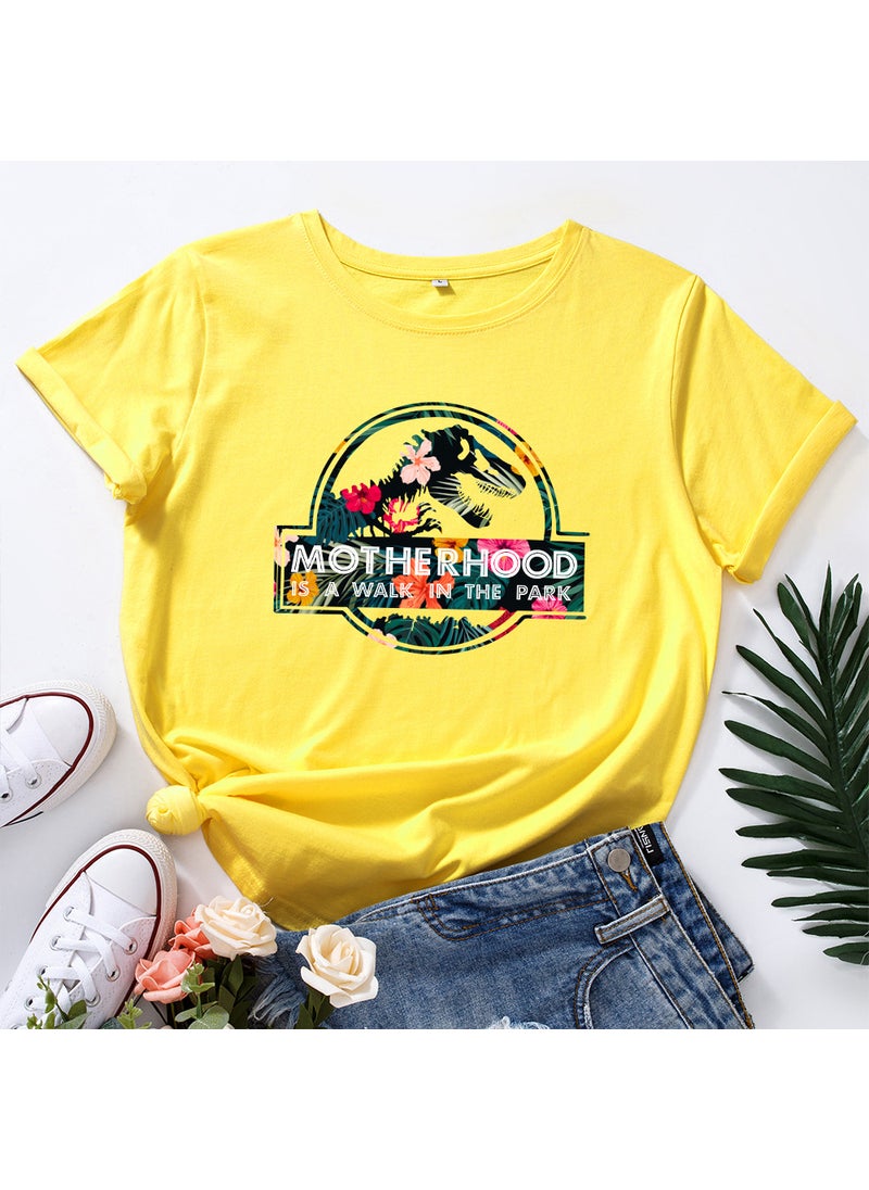 1 x 5 pcs Wish Eaby Pure Cotton Loose-fit Round Neck Short Sleeve T-shirt For Women Yellow - pzsku/Z4487B60C04F540A42EF1Z/45/_/1741688222/d03ed43c-8c72-4c01-8f1f-9edbe6641930