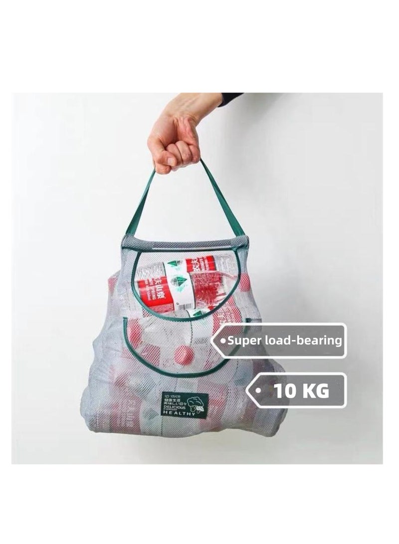 NOVOLAN 2Pcs Kitchen Storage Organizer Mesh Bag Storage Hanging Bag 2-Layer Hollow Breathable Green Onion Ginger Garlic Hand Carry Fruit & Vegetable Storage Bag Ideal for Storing Vegetables (green) - Image 5