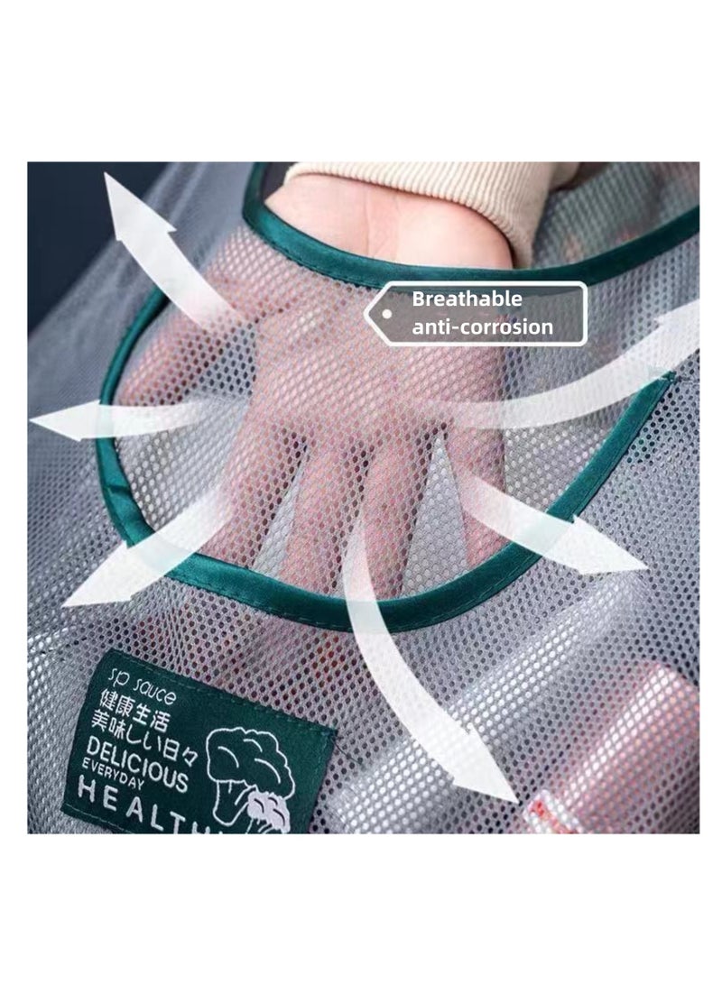 NOVOLAN 2Pcs Kitchen Storage Organizer Mesh Bag Storage Hanging Bag 2-Layer Hollow Breathable Green Onion Ginger Garlic Hand Carry Fruit & Vegetable Storage Bag Ideal for Storing Vegetables (green) - Image 4