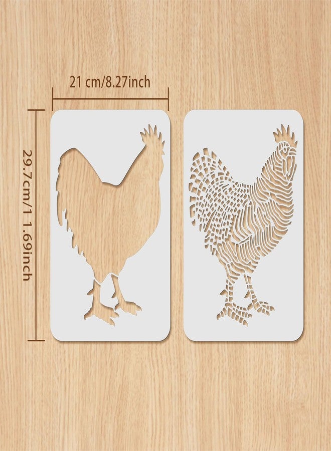 ORIGACH 2 Pcs Large Layering Coloring Dominique Chicken Stencil for Painting 11.7×8.3 inches Reusable Layered Templates Stencils for Painting on Wood, Canvas, Paper, Fabric, Floor, Wall and Tile - Image 2