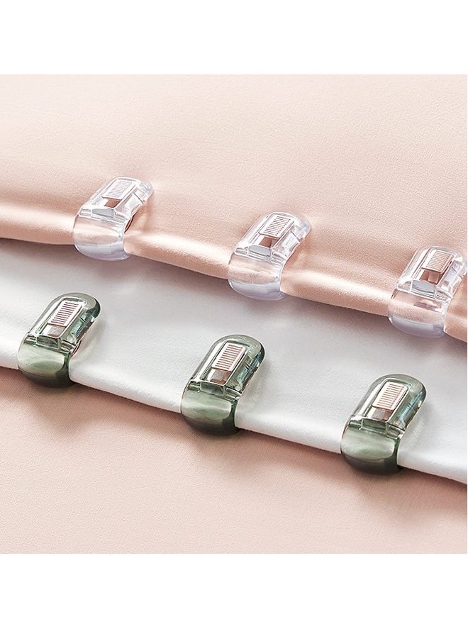 Generic - Duvet Cover Clips Set of 12 Bedsheet Holding Clips for Bedding Quilt Fixer Quilt Fixing Clip No Pins Safety Plastic Quilt Anti-Movement Clip Firm and Not Easy to Fall Off Clear Green - Image 1