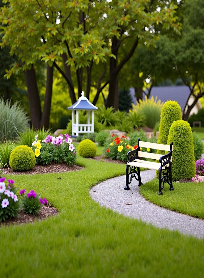 Jowxsx 1/24 Miniature Park Bench Dollhouse Decoration Accessories, DIY Doll House Kit - Image 5