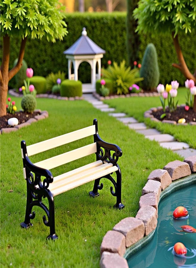Jowxsx 1/24 Miniature Park Bench Dollhouse Decoration Accessories, DIY Doll House Kit - Image 4