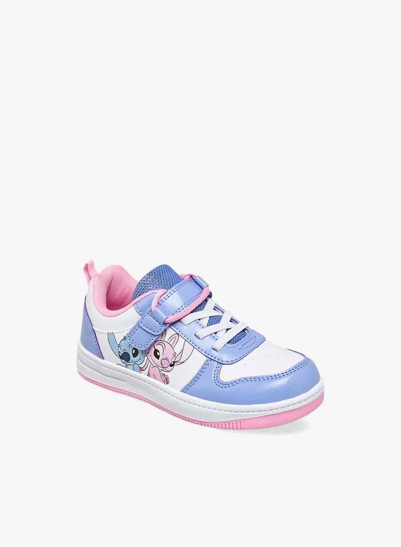 Disney Girls Stitch And Angel Hook & Loop Ankle Sneakers