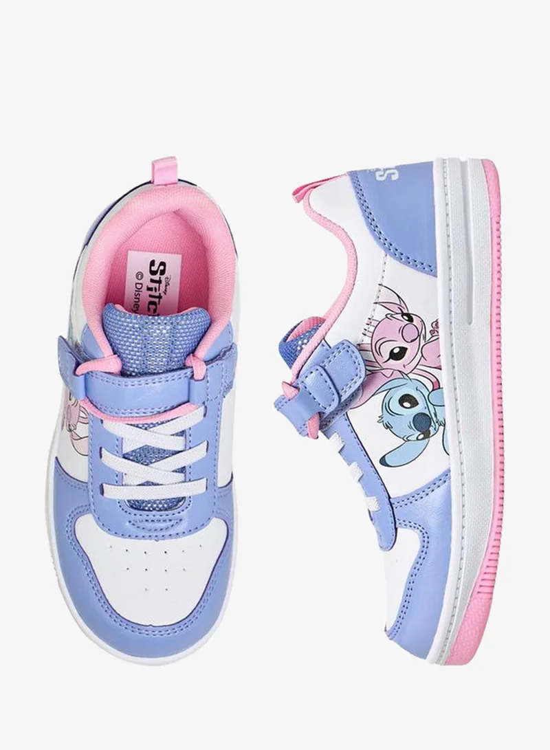 Disney WHITE Girls Stitch And Angel Hook & Loop Ankle Sneakers for Women | Best Price UAE