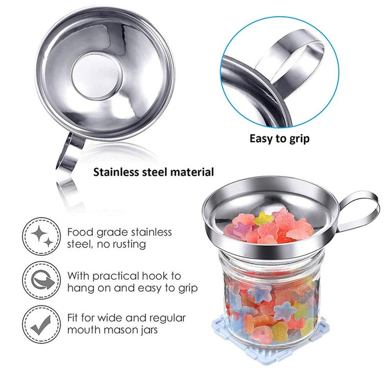 AIVS Jar Lifter Tongs And Canning Rack Set With Canning Funnel Stainless Steel Funnel Kitchen Jar Funnel Jar Lifter Tongs And Anti-Slip Canning Jar Lifter - Image 5