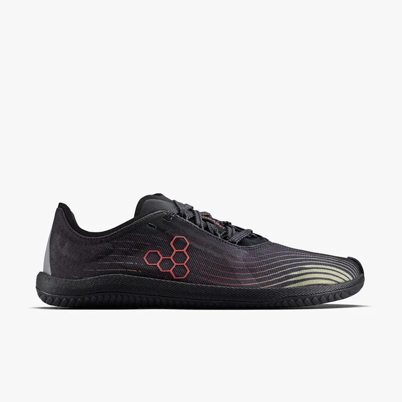 Vivobarefoot Primus Flow Running Shoe Obsidian Cherry Tomato