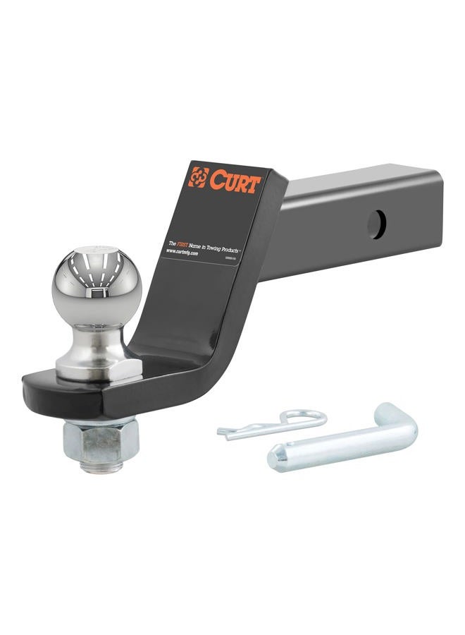 Curt 45056 Trailer Hitch Mount with 2-Inch Ball & Pin, Fits 2-In Receiver, 7,500 lbs, 4-Inch Drop - Image 1