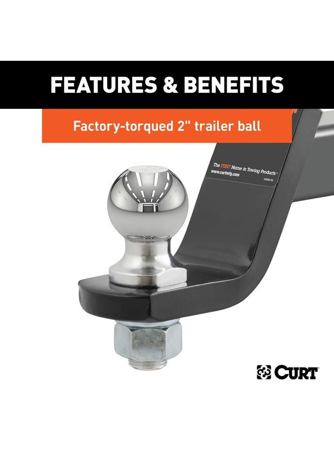 Curt 45056 Trailer Hitch Mount with 2-Inch Ball & Pin, Fits 2-In Receiver, 7,500 lbs, 4-Inch Drop - Image 5