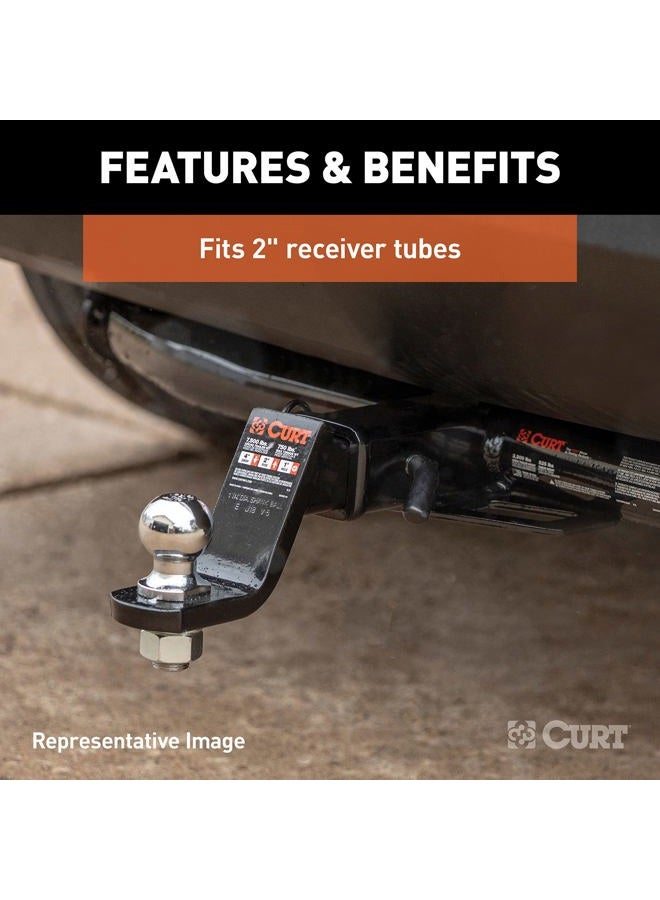 Curt 45056 Trailer Hitch Mount with 2-Inch Ball & Pin, Fits 2-In Receiver, 7,500 lbs, 4-Inch Drop - Image 4