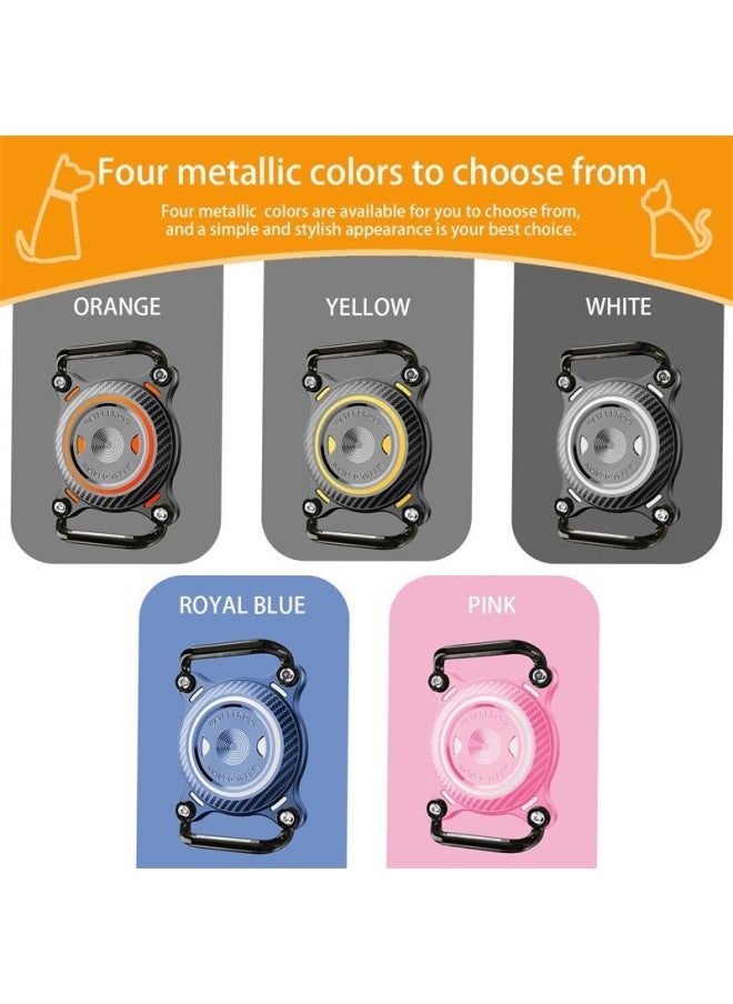 Generic - Metal For Apple AirTag Silver Leopard Two-color Hardware Deduction Anti-loss Pet Puppy Kitten Rope Waterproof Protective Cover-Color:Royal Blue - Image 1