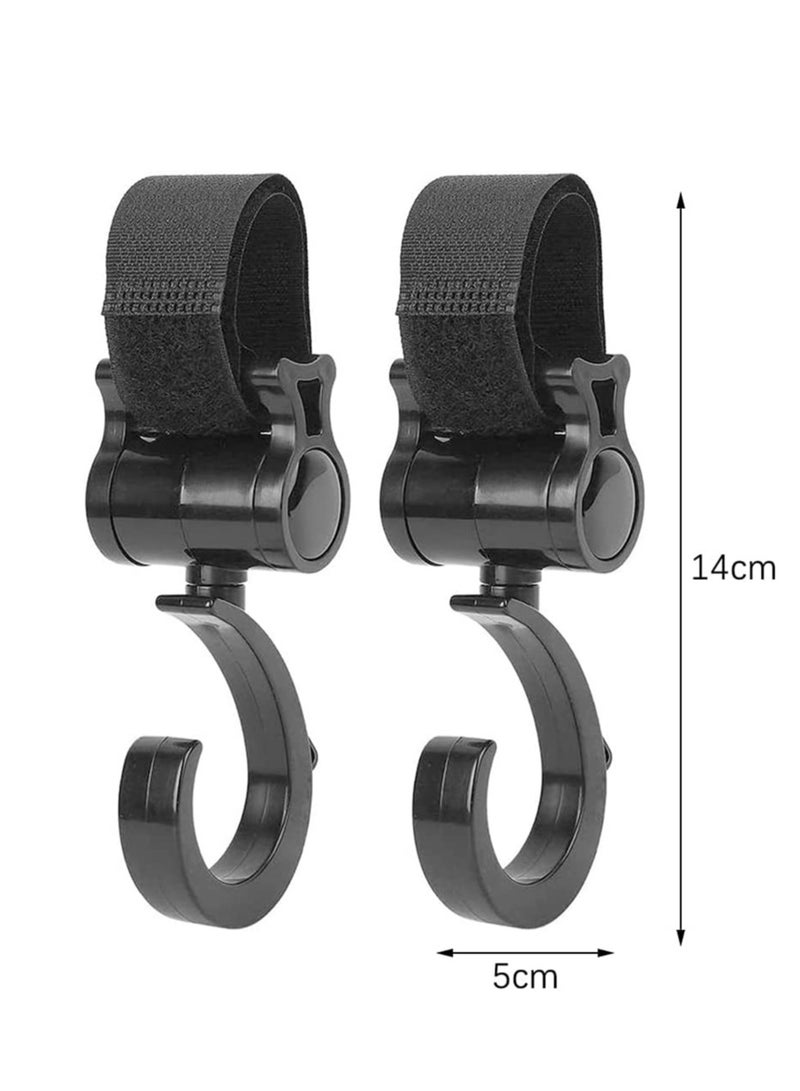 SOLARAE Pram Hooks, Buggy Clips Stroller Hook with Closure for Changing Bags, Attachment to Your Shopping Bags Securely on the Pushchair Pack of 4 - Image 4