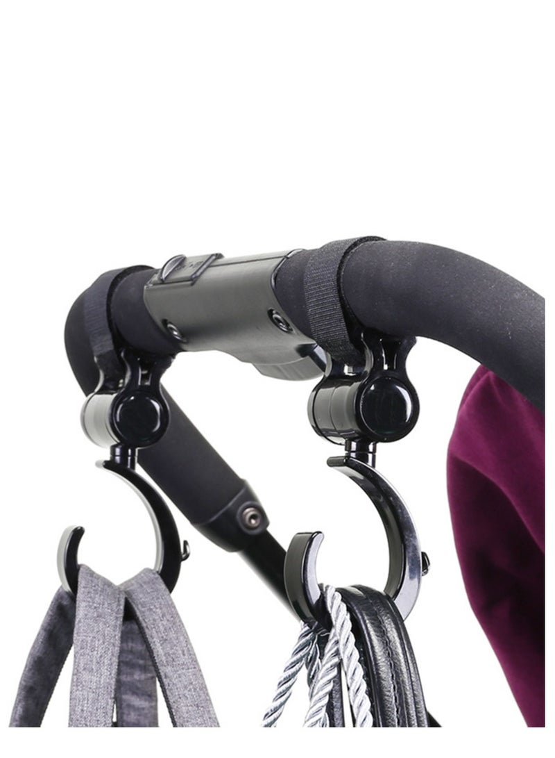 SOLARAE Pram Hooks, Buggy Clips Stroller Hook with Closure for Changing Bags, Attachment to Your Shopping Bags Securely on the Pushchair Pack of 4 - Image 2