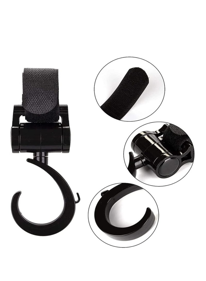SOLARAE Pram Hooks, Buggy Clips Stroller Hook with Closure for Changing Bags, Attachment to Your Shopping Bags Securely on the Pushchair Pack of 4 - Image 5