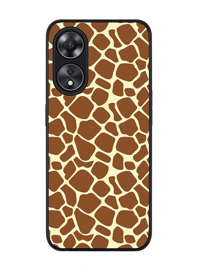 Stylizedd Rugged Black edge case for Oppo A78 5G / Oppo A58 5G Slim fit Soft Case Flexible Rubber Edges Anti Drop TPU Gel Thin Cover -  Somali Giraffe Skin Print - Image 1