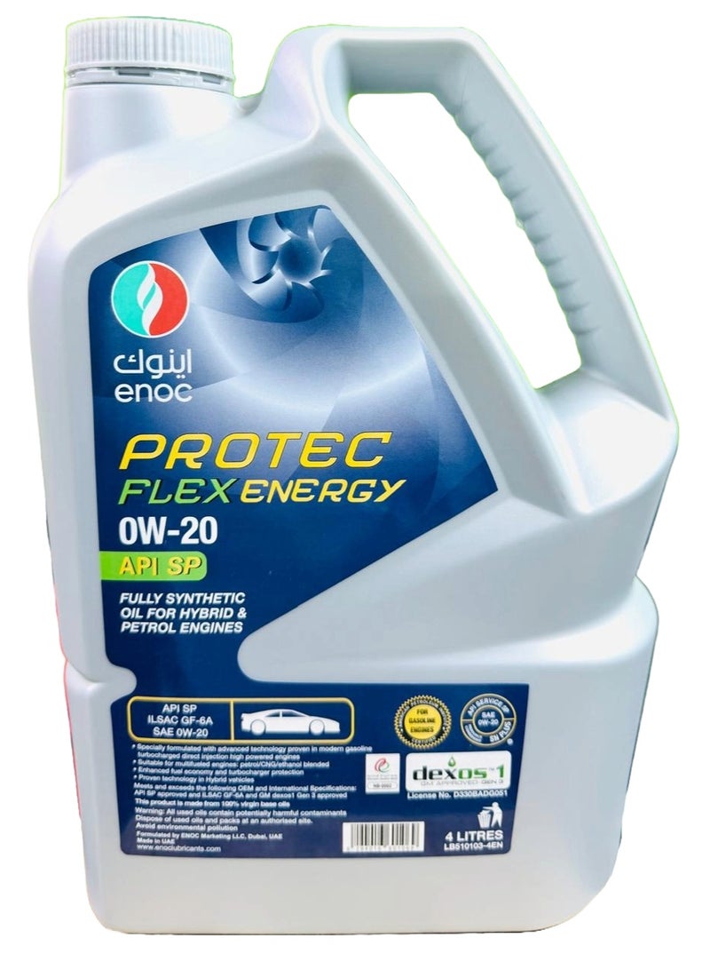 ENOC 0W20 FULLY SYNTHETIC ENGINE OIL DEXOS 4LTR - Image 1