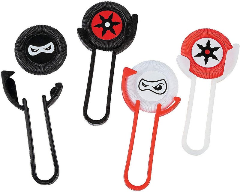 Fun Plastic Ninja Disc Shooters - Assorted Designs, 2" x 4" (Pack of 48) - Ideal Party Favors for Kids' Birthday Party, Classroom Rewards & Ninja-themed Events
