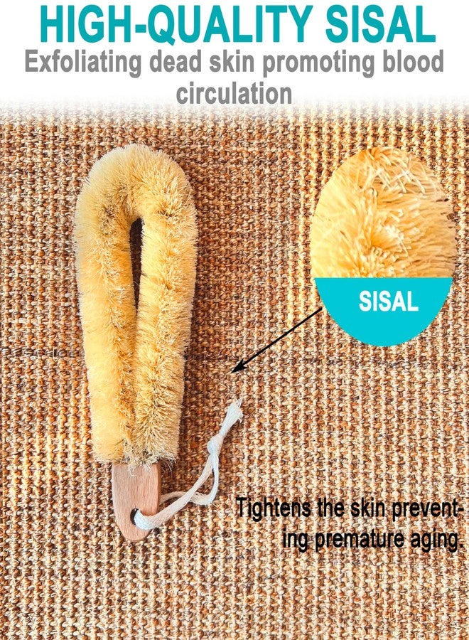 Mr.Cui'shop 2PACK Quality SISAL All Natural Spa Foot Brush with Wooden Handle - Dry or Wet Use - 7.3 inch Length - Exfoliates, Improves Blood Circulation, Cellulite Reduction - Image 4