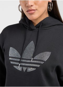 adidas Originals Rhinestone Trefoil Cropped Hoodie  - Image 3