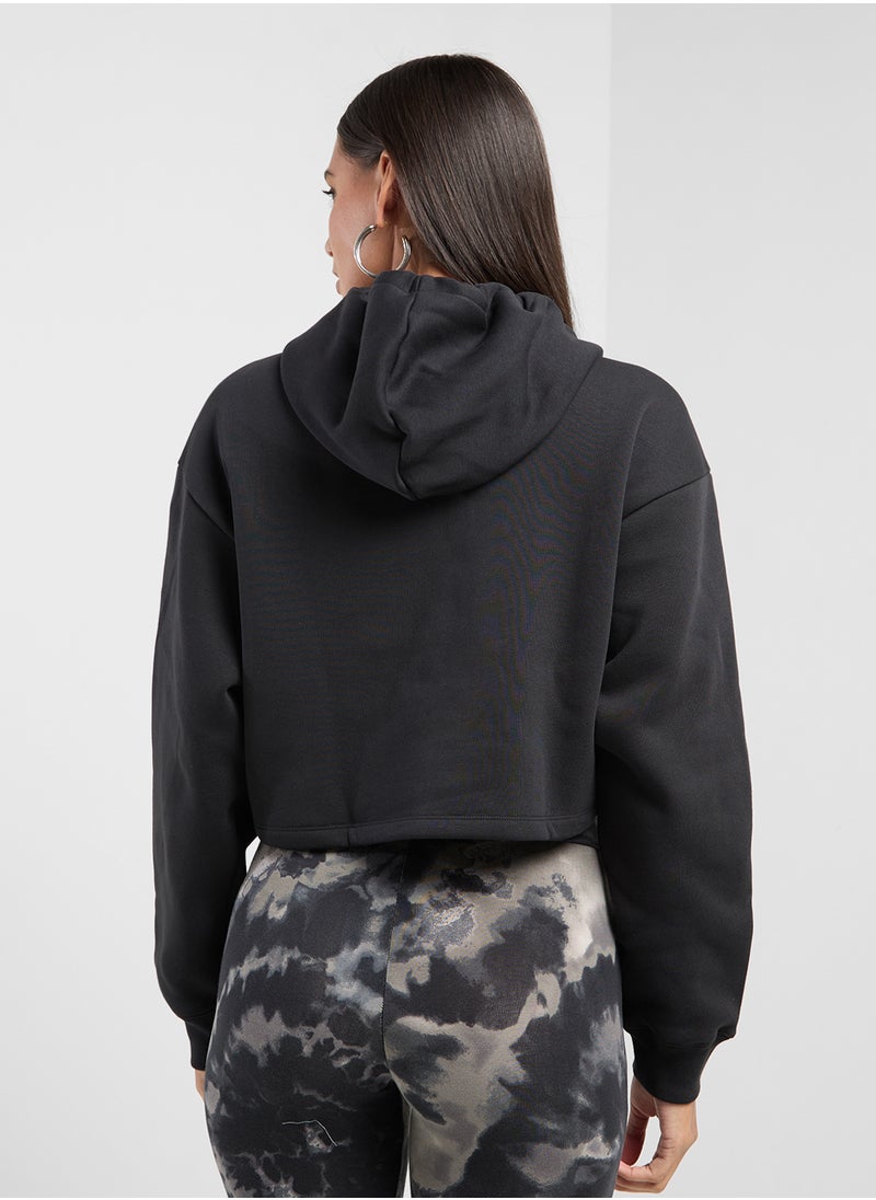 adidas Originals Rhinestone Trefoil Cropped Hoodie  - Image 2