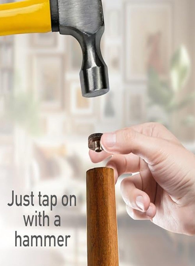 سوفت تاتش وسادات أثاث من اللباد الناعم الملمس، دائرية الشكل، مقاس 7/8 بوصة، تُثبت بالمسامير، شديدة التحمل، لحماية أسطح الأرضيات الصلبة من الخدوش، لون بني (عبوة من 48 قطعة). - Image 4