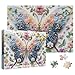 Larkipuzz Crystal Butterfly Flower Puzzles for Adults 1000 Pieces 3 D Pretty Diamond Gem Animal Jigsaw Puzzle Aesthetic Challenging Jewel Embroidery Wings Puzzle - Image 2