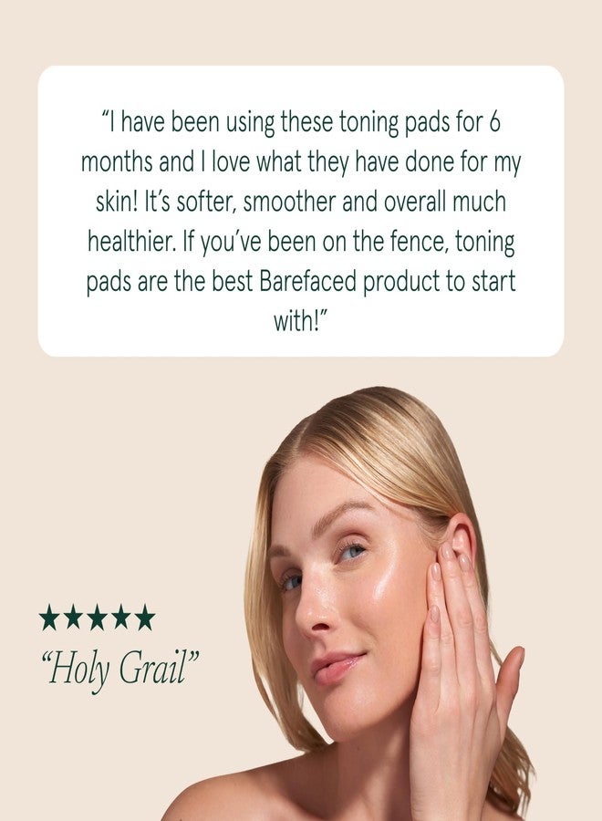 Barefaced Toning Pads (60 count) - Exfoliating Face Pads with 2% Glycolic Acid & Salicylic Acid - Brightens & Cleanses Skin, Clears Pores, Reduces Fine Lines & Wrinkles - Image 5