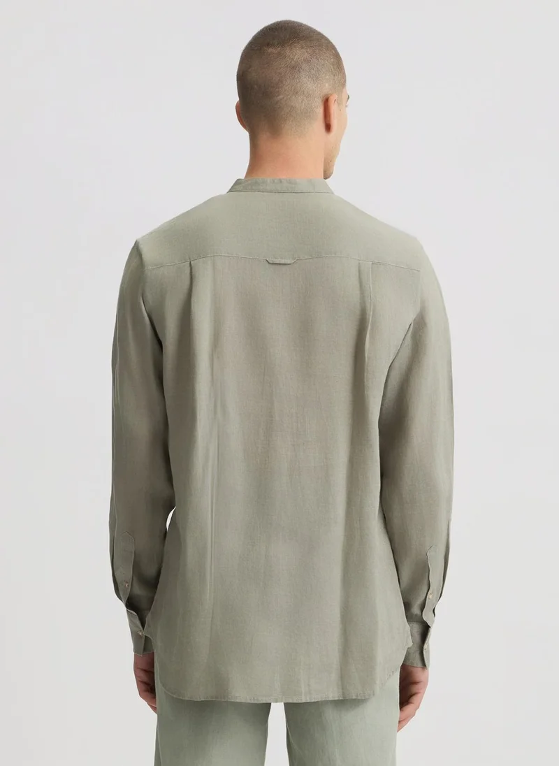 Liu Jo 100% Linen Mandarin-Collar Shirt