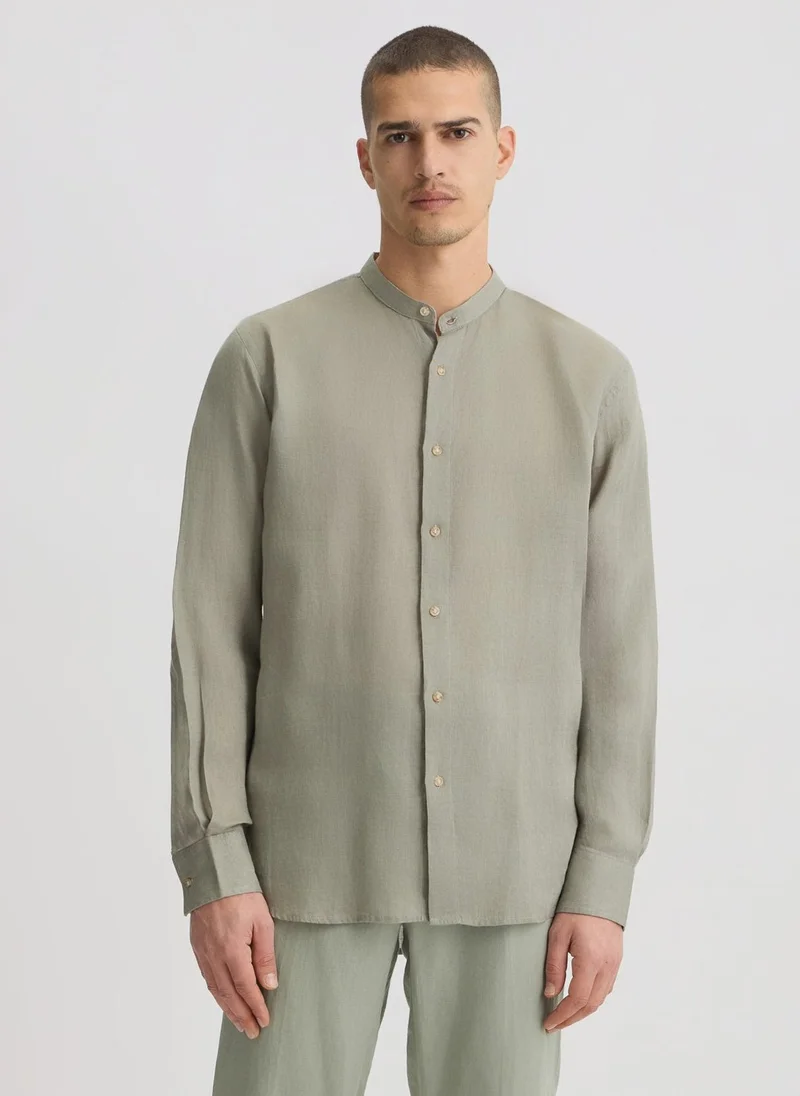 Liu Jo 100% Linen Mandarin-Collar Shirt