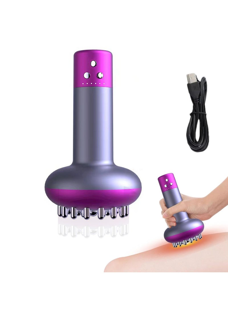 CMGTYYD Slimming Body Brush - Heating Scraping Device, Portable Skin Care Device | Electric Meridian Body Massage Brush, Multifunctional Body Slimming Brush for Cellulite Reduction, Smoother Skin（Purple）  - Image 1