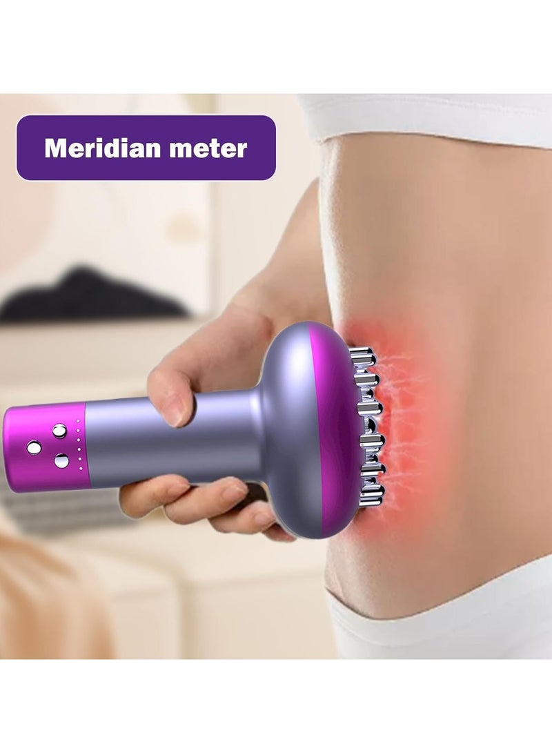 CMGTYYD Slimming Body Brush - Heating Scraping Device, Portable Skin Care Device | Electric Meridian Body Massage Brush, Multifunctional Body Slimming Brush for Cellulite Reduction, Smoother Skin（Purple）  - Image 2