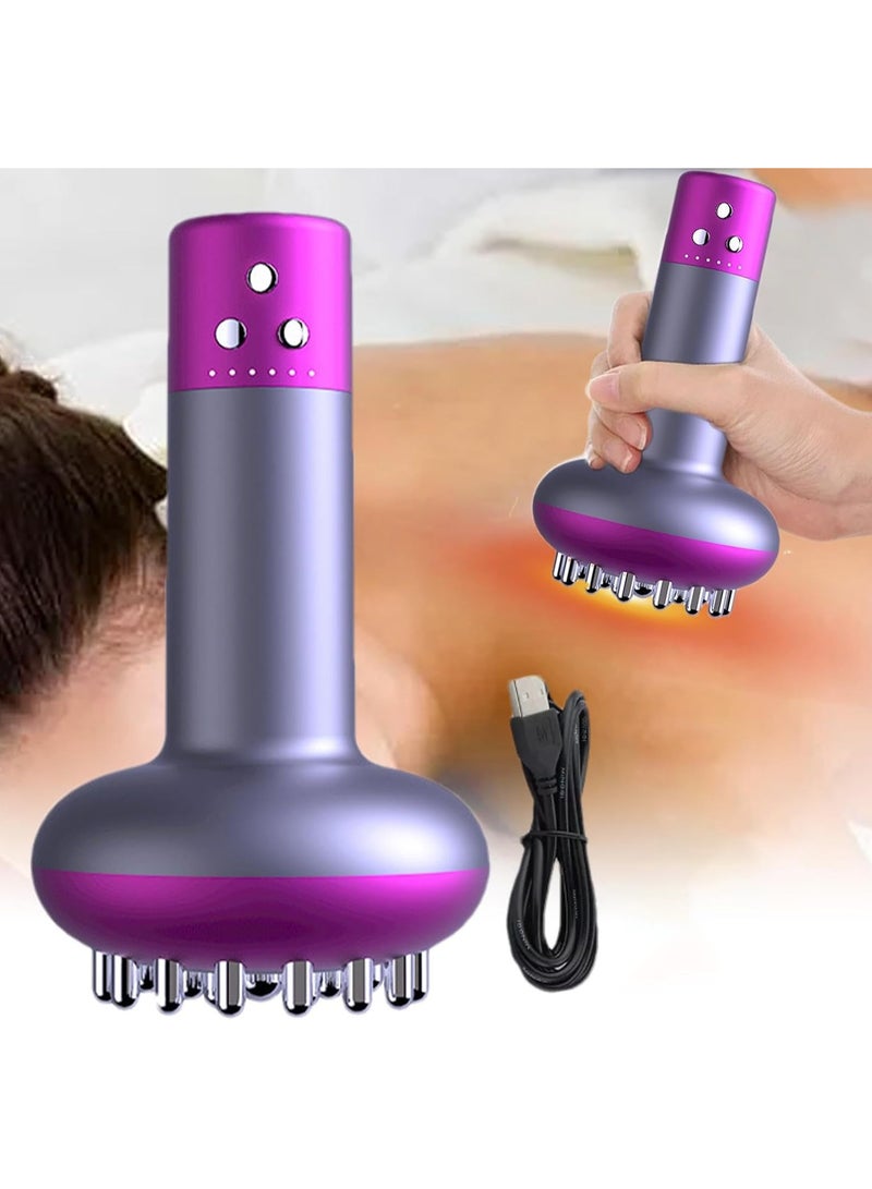 CMGTYYD Slimming Body Brush - Heating Scraping Device, Portable Skin Care Device | Electric Meridian Body Massage Brush, Multifunctional Body Slimming Brush for Cellulite Reduction, Smoother Skin（Purple）  - Image 3
