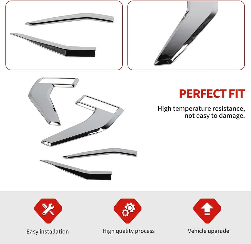 Jimen Fit for Ford F150 2021-2024, 4PCS Fender Side Vent Badge Emblem Cover Trim (Chrome) - Image 4