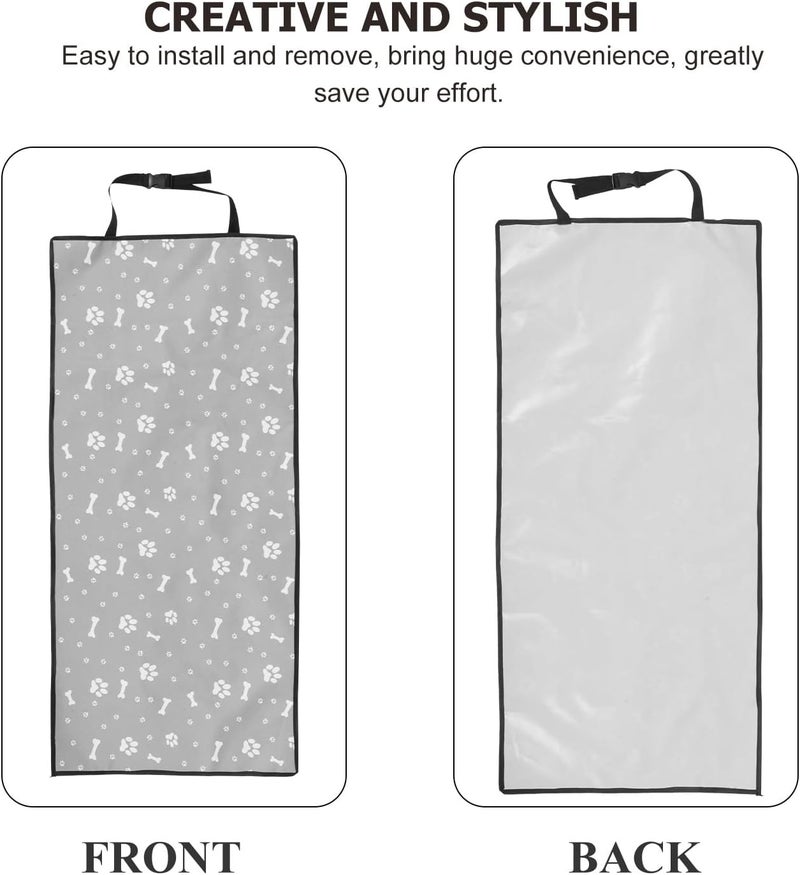 Pet Car Seat Cover Waterproof Front Seat Protector Gray Paw Print 110x50cm for Small Dogs Travel Mat - Image 3