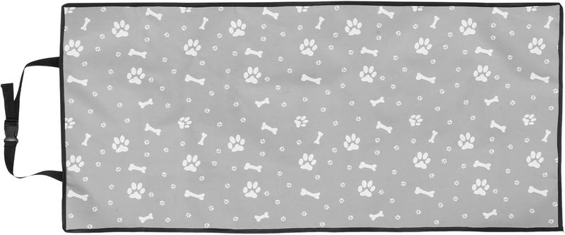 Pet Car Seat Cover Waterproof Front Seat Protector Gray Paw Print 110x50cm for Small Dogs Travel Mat - Image 1