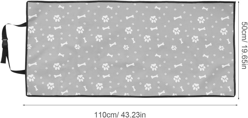 Pet Car Seat Cover Waterproof Front Seat Protector Gray Paw Print 110x50cm for Small Dogs Travel Mat - Image 2