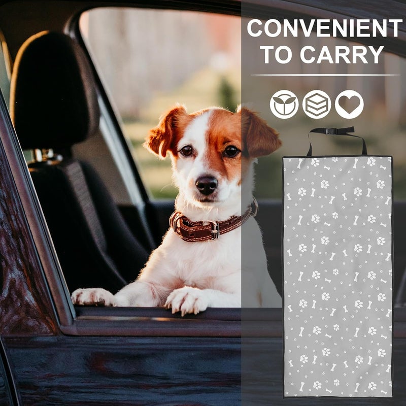 Pet Car Seat Cover Waterproof Front Seat Protector Gray Paw Print 110x50cm for Small Dogs Travel Mat - Image 5