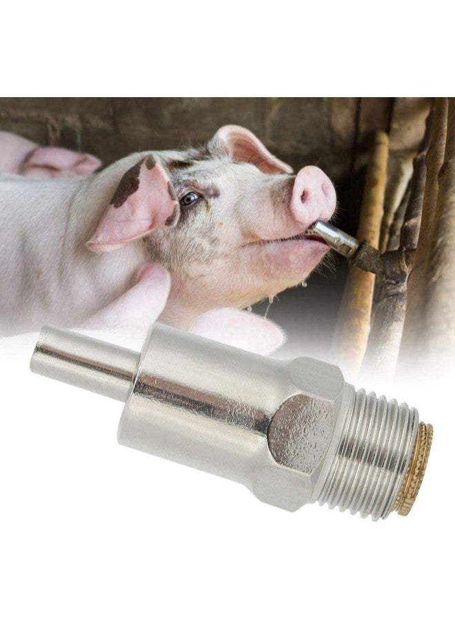klarako 5Pcs Stainless Steel Copper Cap Round Nozzle Pig Drinker Livestock Farm Accessories Supplies - Image 1