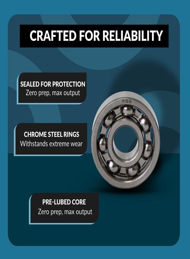 PGN Bearings 10 (عشرة) محامل دوارة، 608 مفتوحة، كرات محمل من فولاذ الكروم، 8x22x7، طقم قطع غيار مركز الكرة - Image 4