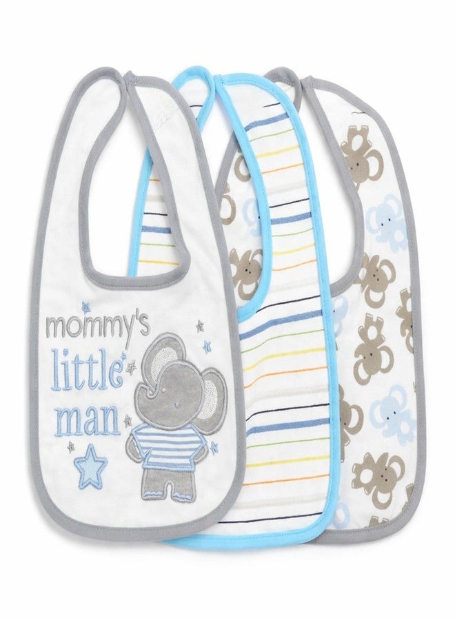 Nestlooms Pure Cotton Baby Bibs Set,Skin Friendly & Super Absorbent, Waterproof Backing, Adjustable Snap Buttons, Quick Absorption & Fast Drying,Babies & Toddlers(Set of 3 - Mommy's Little Man) - Image 1
