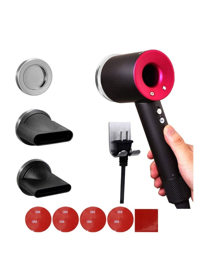 NIBEMINENT Wall Mounted Hair Dryer Holder Stand Bracket Compatible with Dyson and Nozzles Organizer for Bathroom Bedroom - Image 2